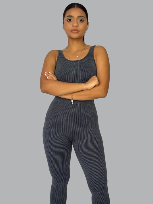 Enterizo Largo Seamless Gris