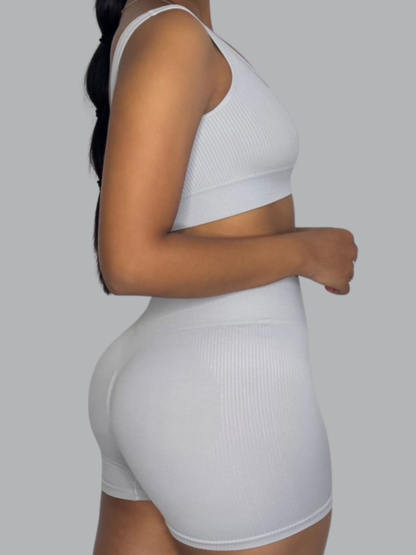 Set Corto Seamless Blanco Hueso