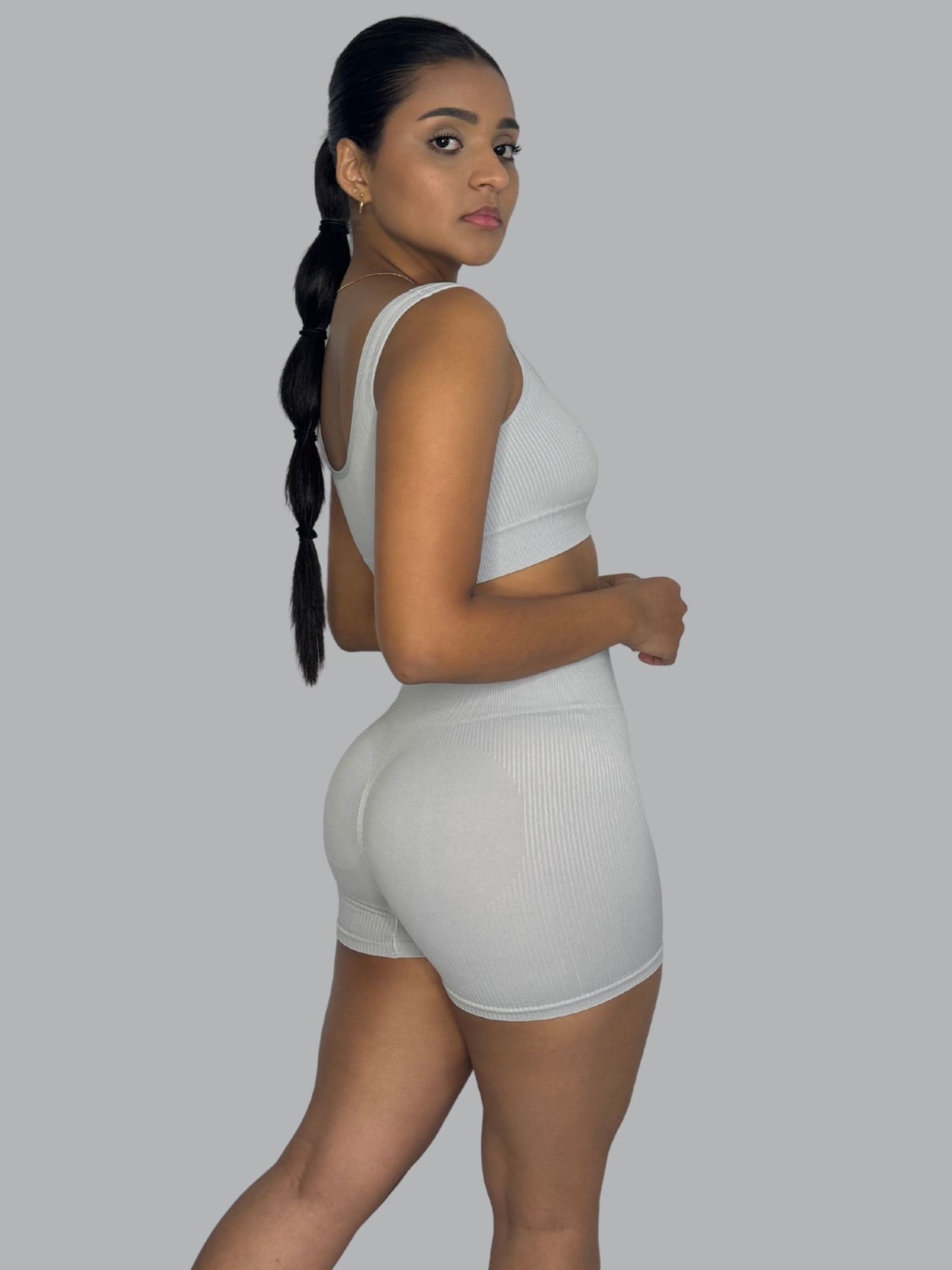 Set Corto Seamless Blanco Hueso