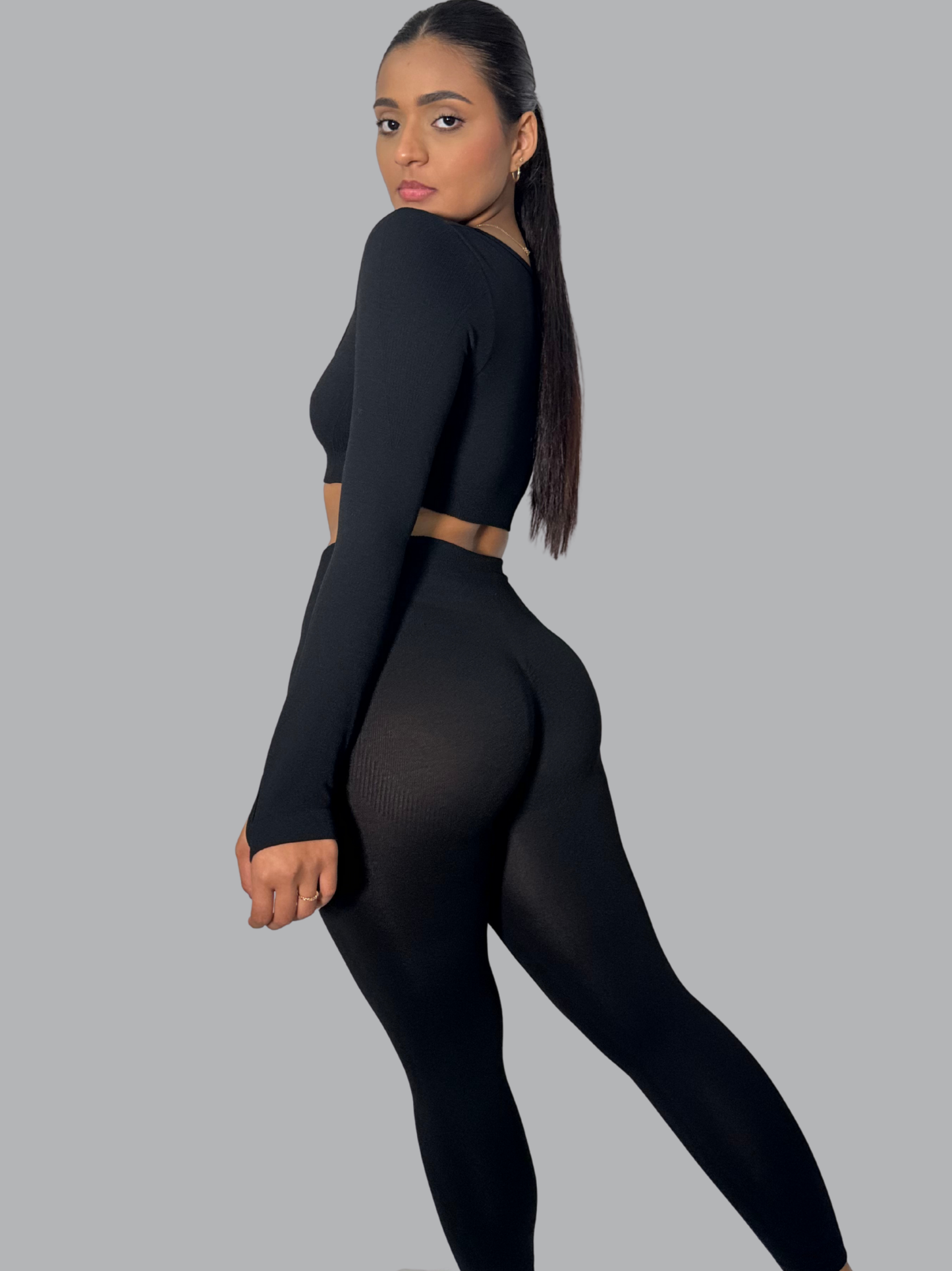 Set Buzo Cremallera Negro