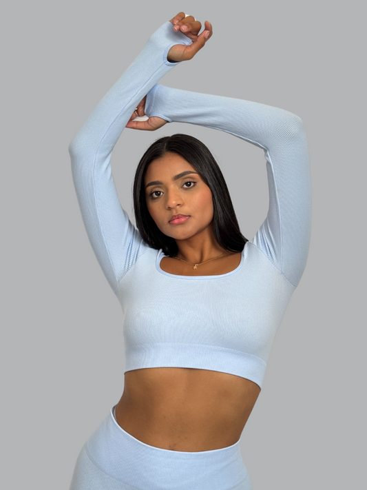 Set Buzo Seamless Baby Blue Sin Push Up