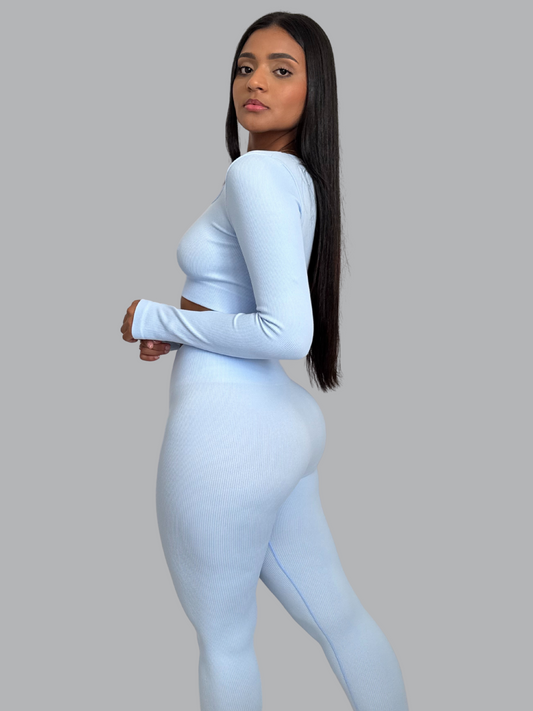Set Buzo Seamless Baby Blue Sin Push Up