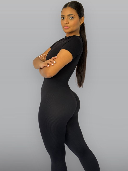 Enterizo Largo Cremallera Negro