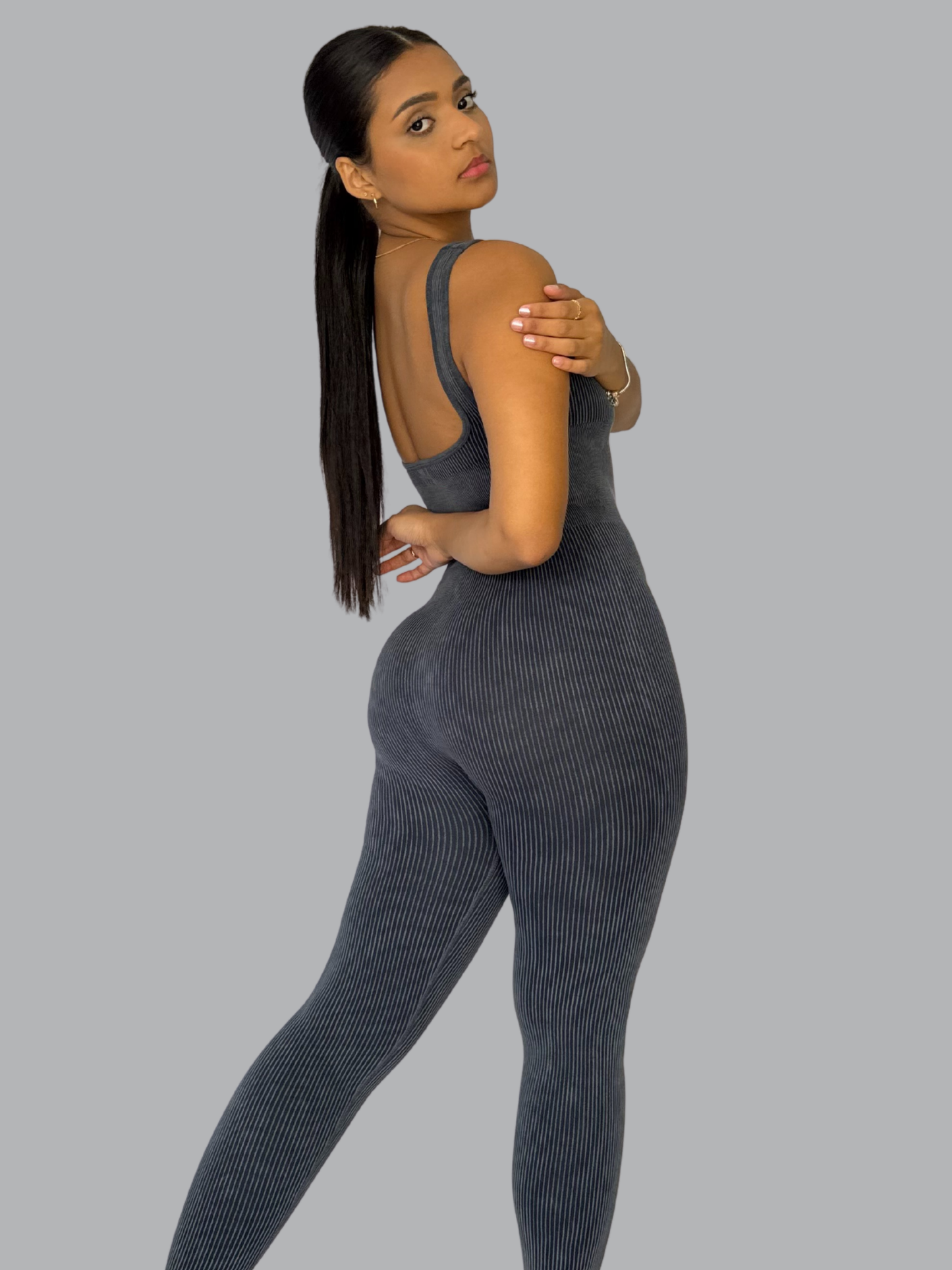 Enterizo Largo  Seamless Gris