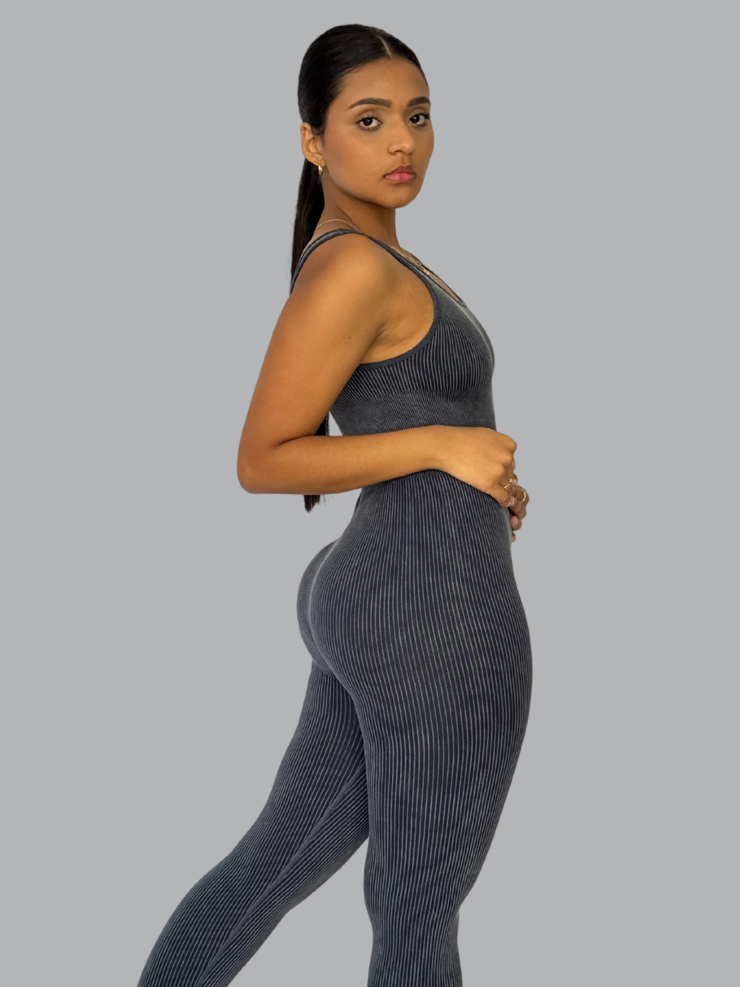 Enterizo Largo  Seamless Gris