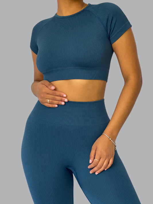 Set Largo Crop Azul