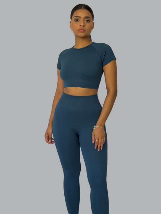 Set Largo Crop Azul