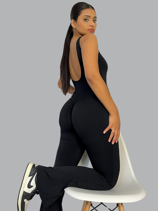 Enterizo Bota Ancha Premium Negro