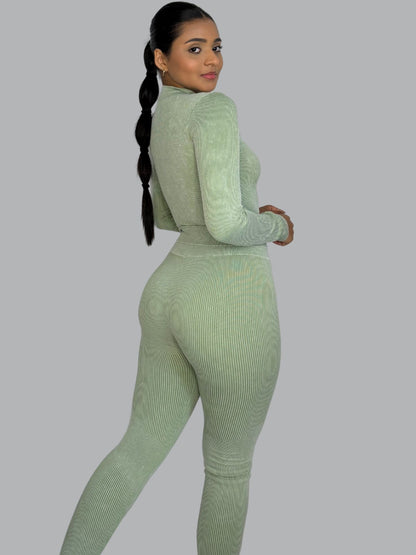 Set Buzo Seamless Verde Menta