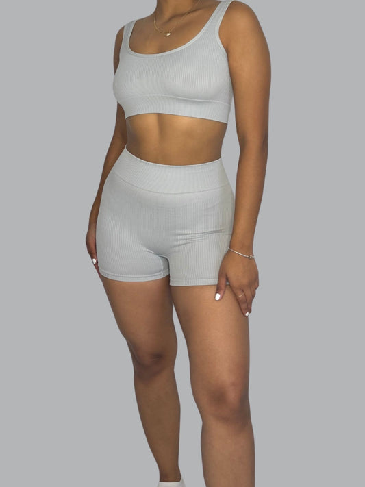 Set Corto Seamless Blanco Hueso